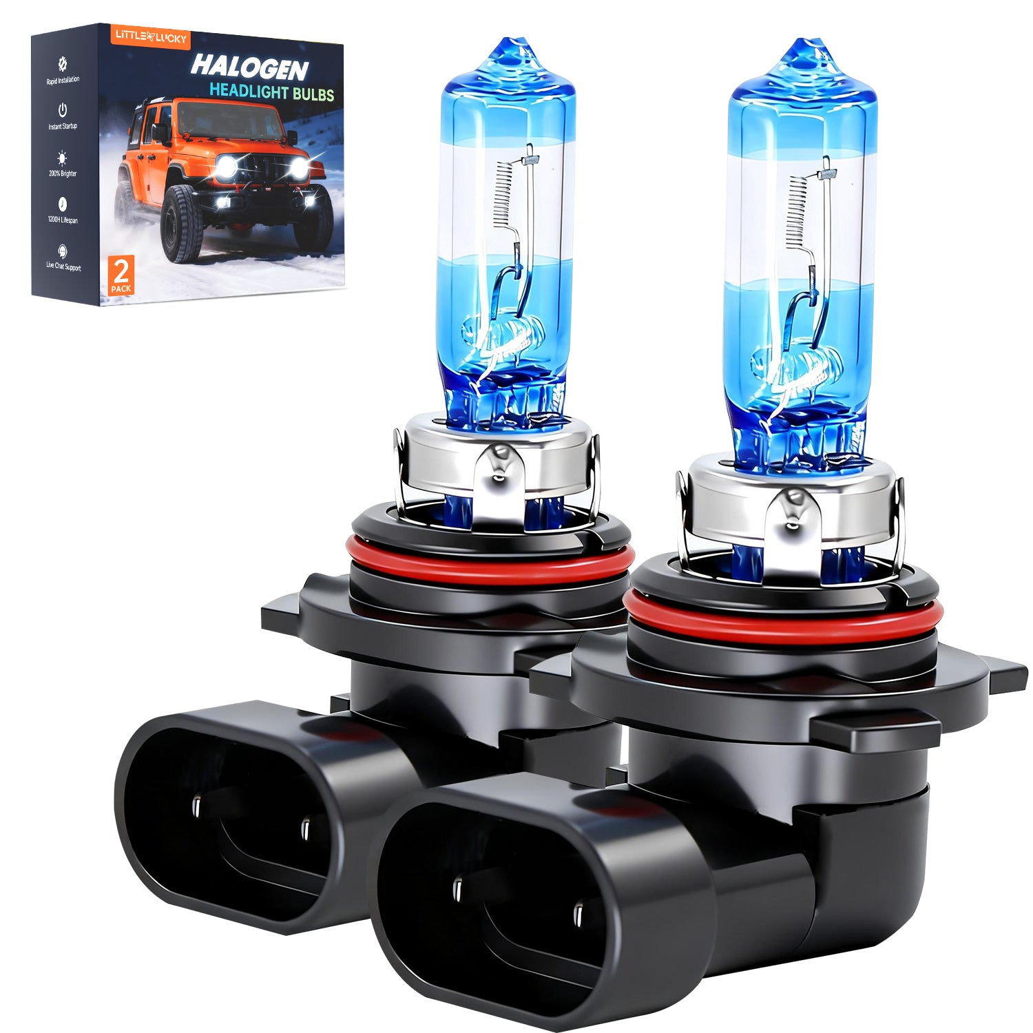 9012/HIR2 Long-Life Halogen Bulbs Bule (2-Pack)